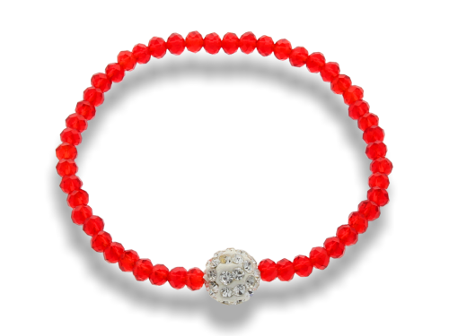 BRANSOLETKA kryształki - z kulką Shamballa