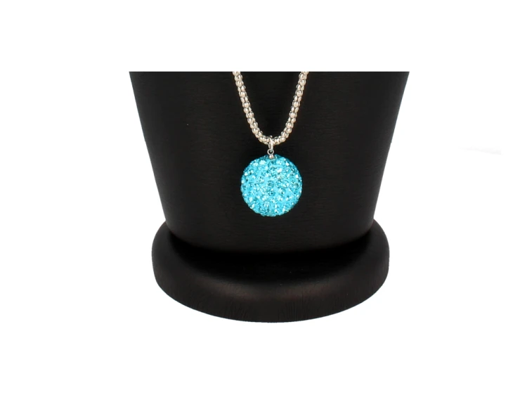 NASZYJNIK srebrny z dużą kulką Shamballa