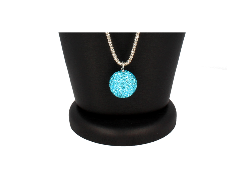 NASZYJNIK srebrny z dużą kulką Shamballa