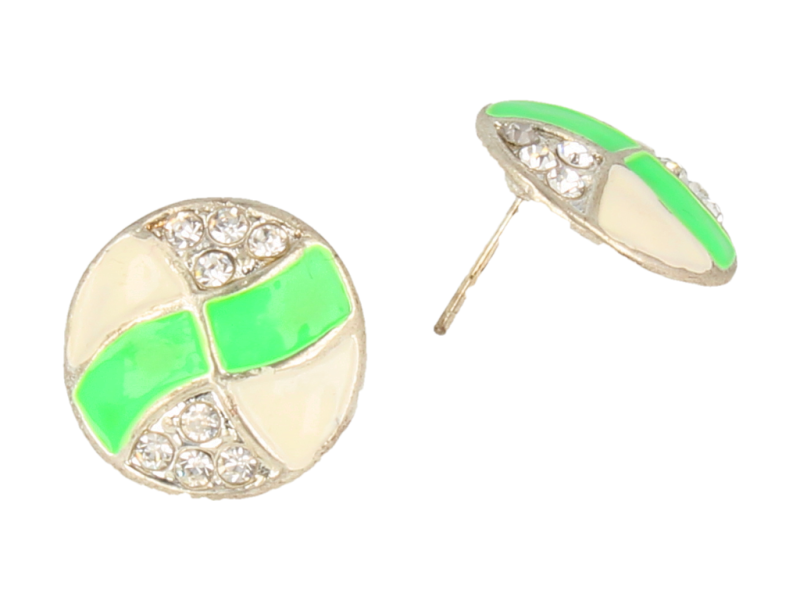 Kolczyki w kształcie koła ze świecącymi cyrkoniami