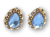 Klipsy damskie niebieskie  w stylu vintage