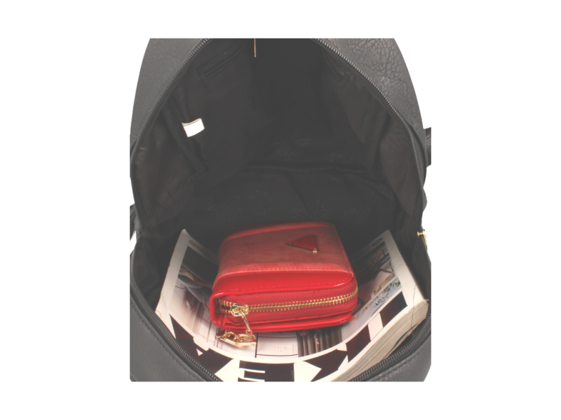 Plecak damski  czarny z kieszonką