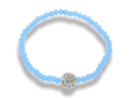 BRANSOLETKA kryształki - z kulką Shamballa