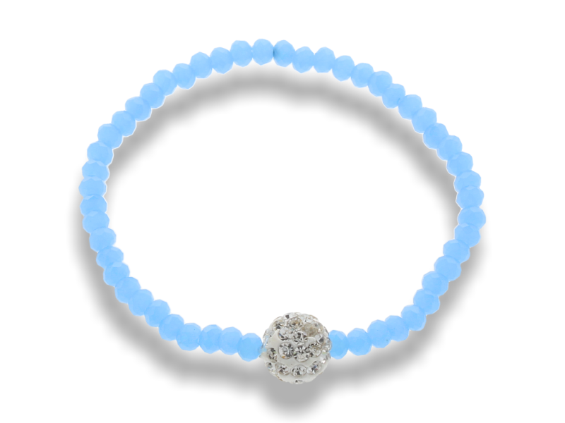 BRANSOLETKA kryształki - z kulką Shamballa