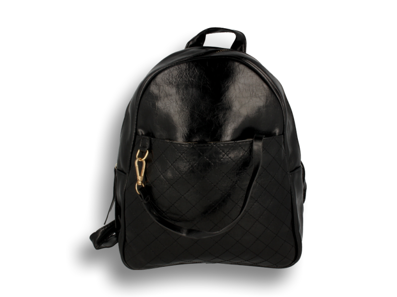 Plecak damski lakierowany czarny