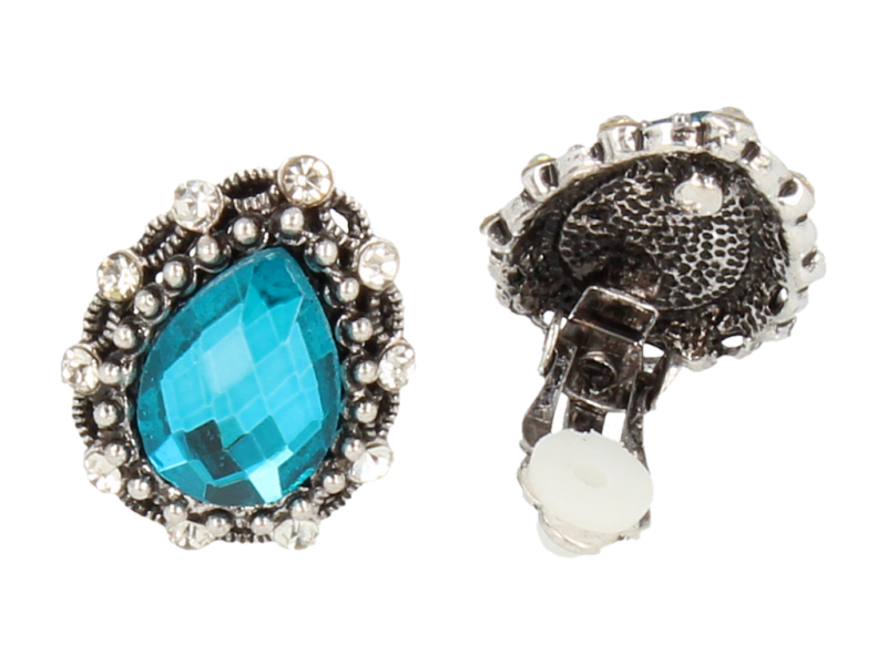 Klipsy damskie turkusowe  w stylu vintage