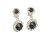 Klipsy do uszu srebrne wiszące z czarnymi kryształkami