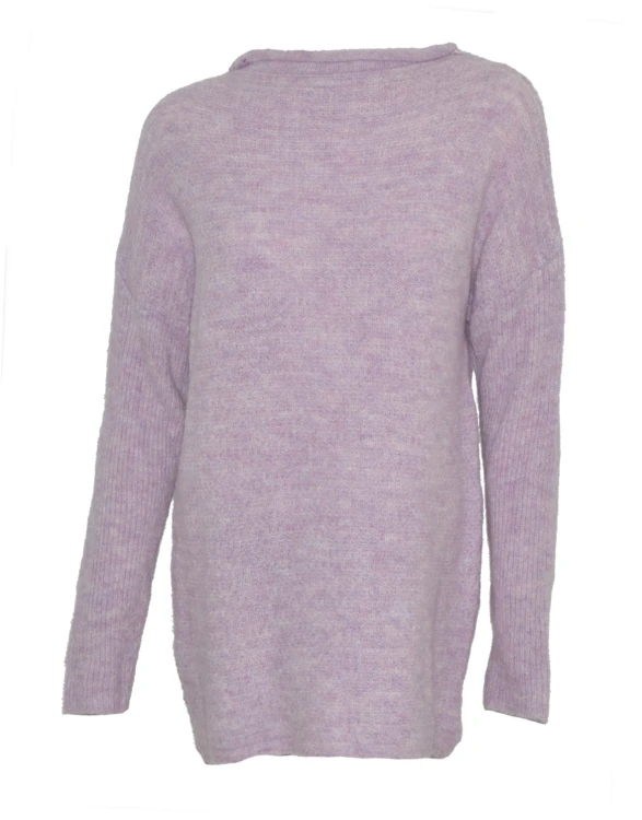 Sweter damski wełna modal bawełna fioletowy