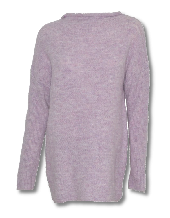 Sweter damski wełna modal bawełna fioletowy