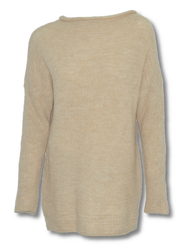 Sweter damski wełna modal bawełna beżowy