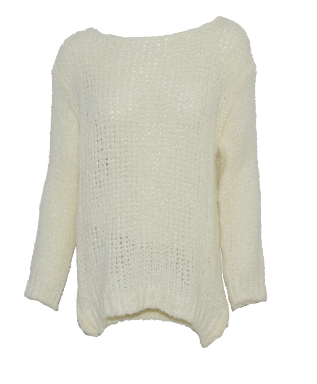 Sweter damski oversize wełna alpaka ecru