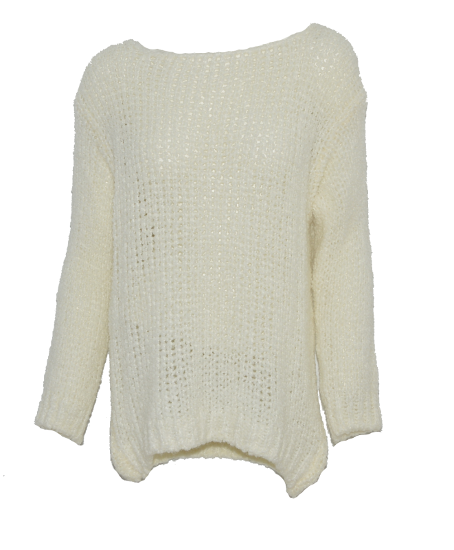 Sweter damski oversize wełna alpaka ecru