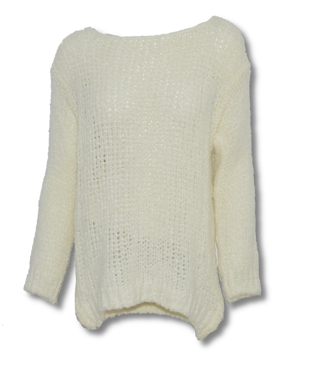 Sweter damski oversize wełna alpaka ecru