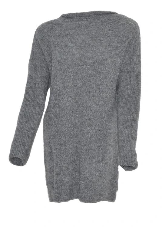 Sweter damski wełna modal bawełna szary