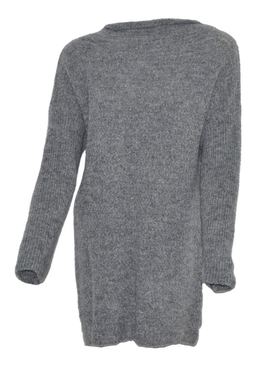 Sweter damski wełna modal bawełna szary