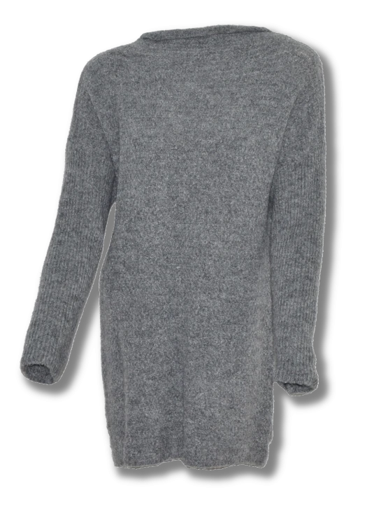 Sweter damski wełna modal bawełna szary