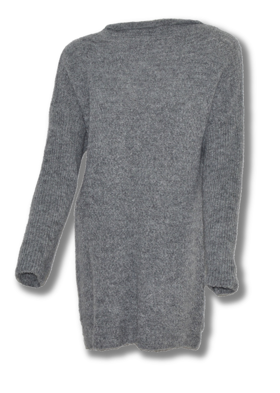 Sweter damski wełna modal bawełna szary