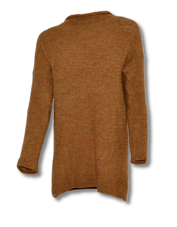 Sweter damski wełna modal bawełna brązowy