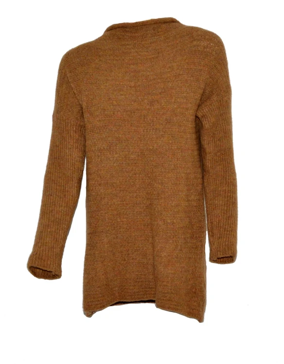 Sweter damski wełna modal bawełna brązowy