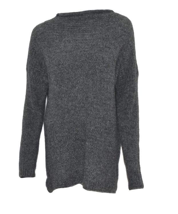 Sweter damski wełna modal bawełna szary