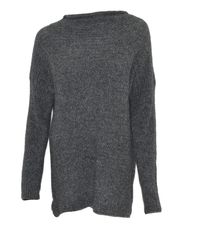 Sweter damski wełna modal bawełna szary