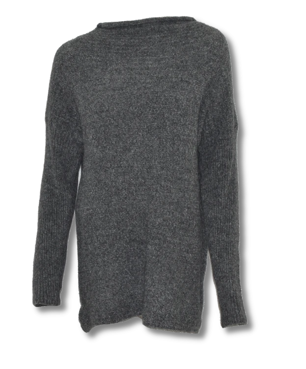 Sweter damski wełna modal bawełna szary