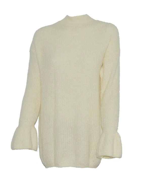 Sweter damski wełna modal bawełna ecru