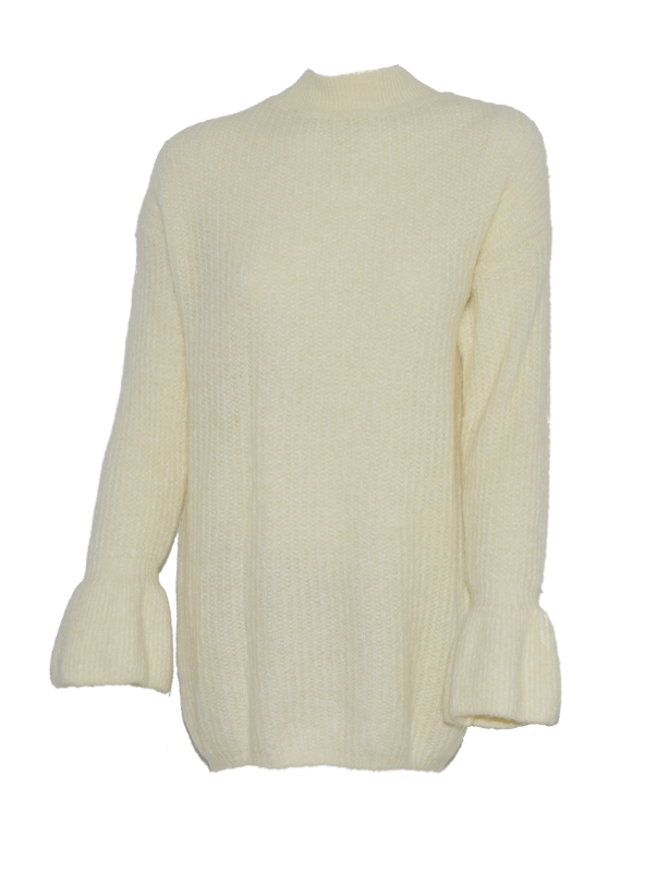 Sweter damski wełna modal bawełna ecru