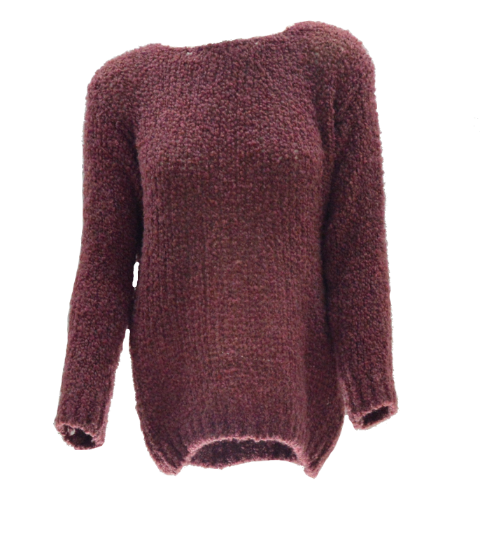 Sweter damski oversize wełna alpaka bordowy