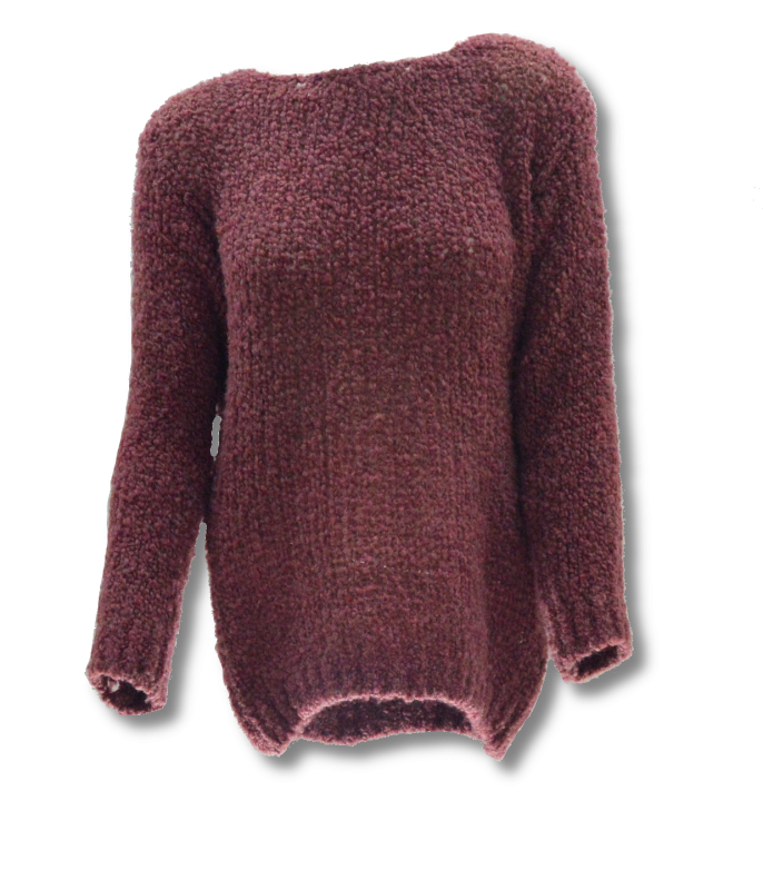 Sweter damski oversize wełna alpaka bordowy