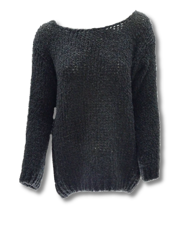 Sweter damski oversize wełna alpaka szary