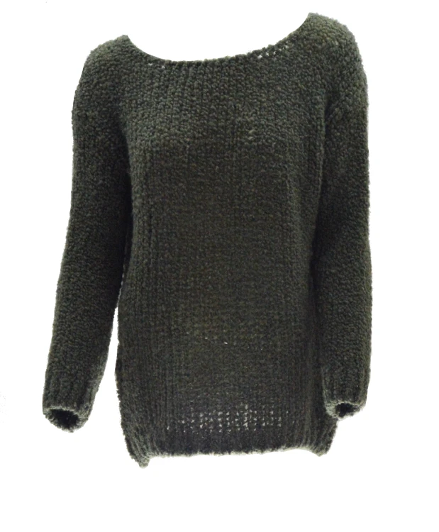 Sweter damski oversize wełna alpaka khaki