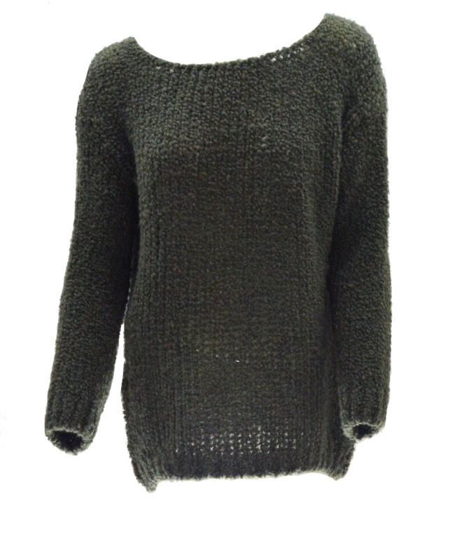 Sweter damski oversize wełna alpaka khaki