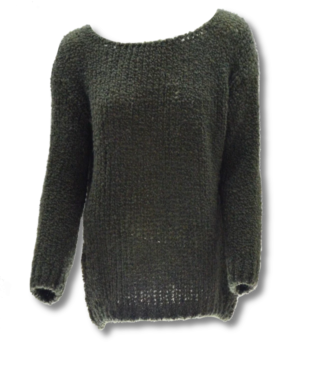 Sweter damski oversize wełna alpaka khaki