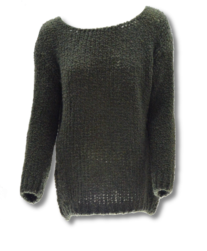 Sweter damski oversize wełna alpaka khaki