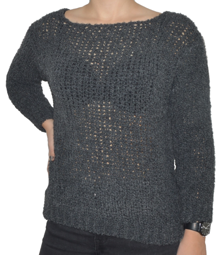 Sweter damski oversize wełna alpaka szary