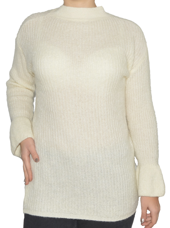 Sweter damski wełna modal bawełna ecru