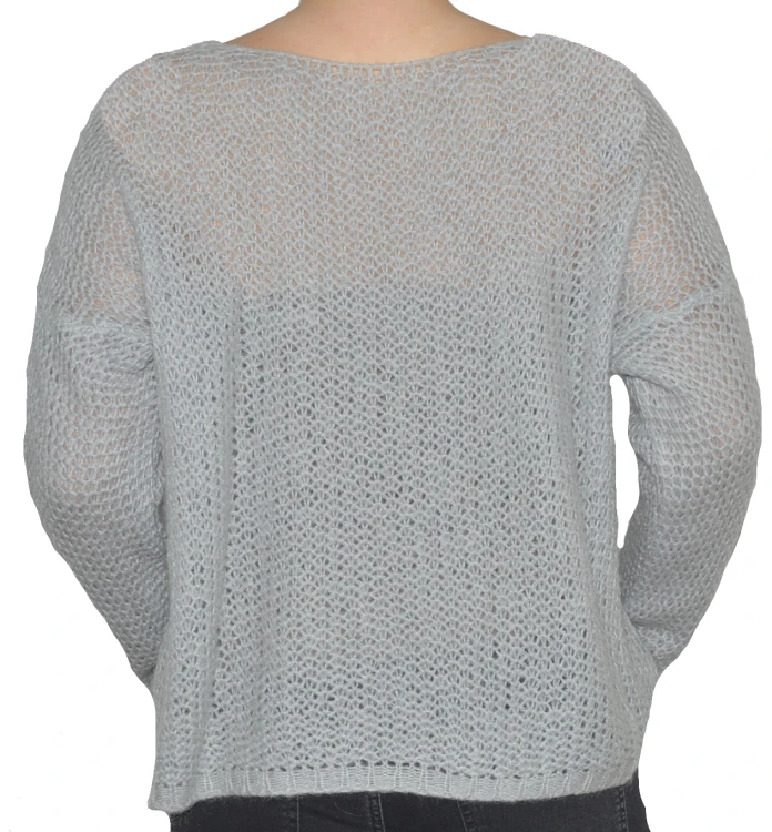Sweter damski oversize wełna moher szary