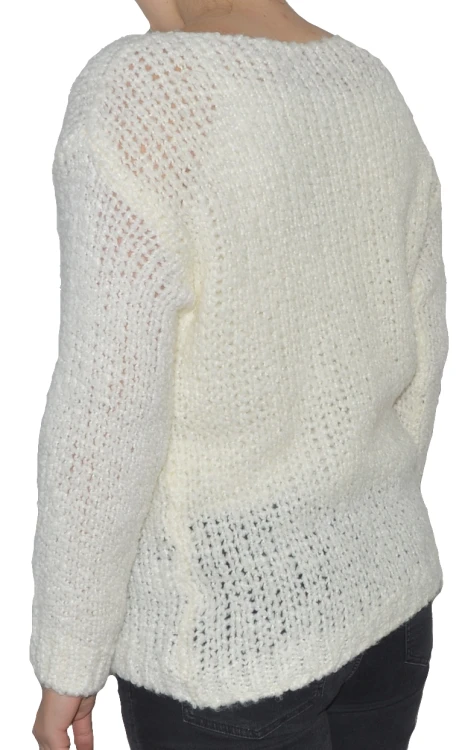 Sweter damski oversize wełna alpaka ecru