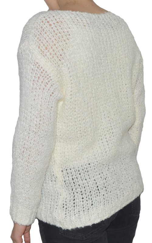 Sweter damski oversize wełna alpaka ecru