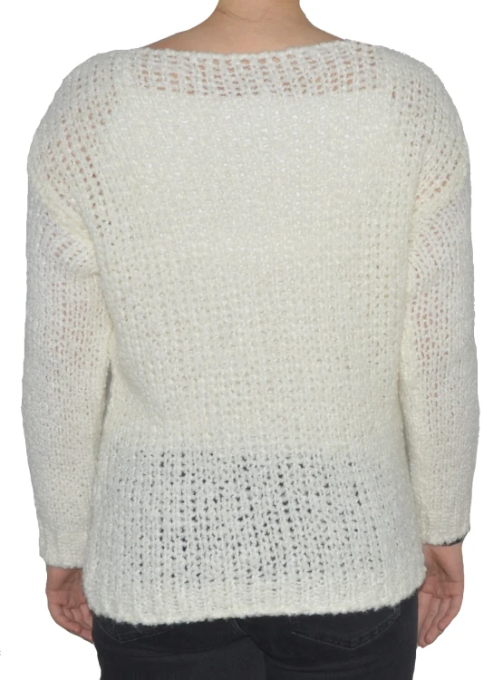 Sweter damski oversize wełna alpaka ecru