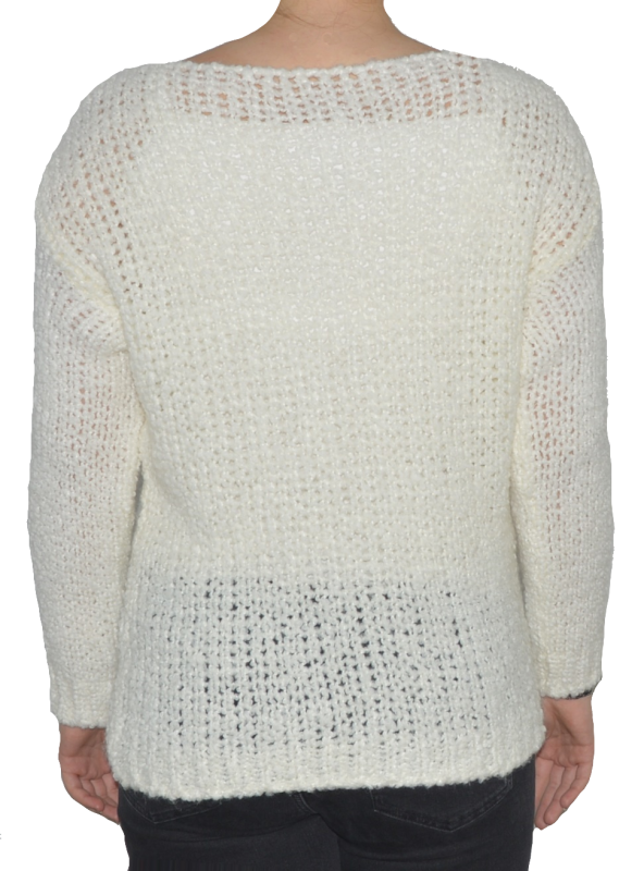 Sweter damski oversize wełna alpaka ecru