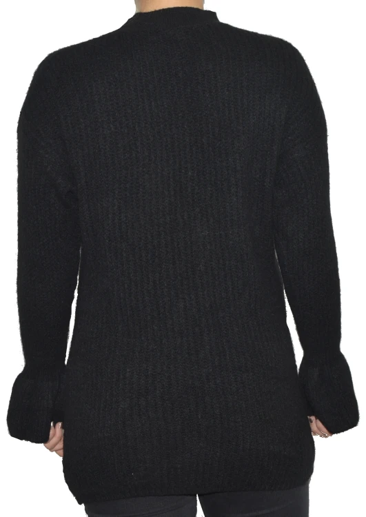 Sweter damski wełna modal bawełna czarny