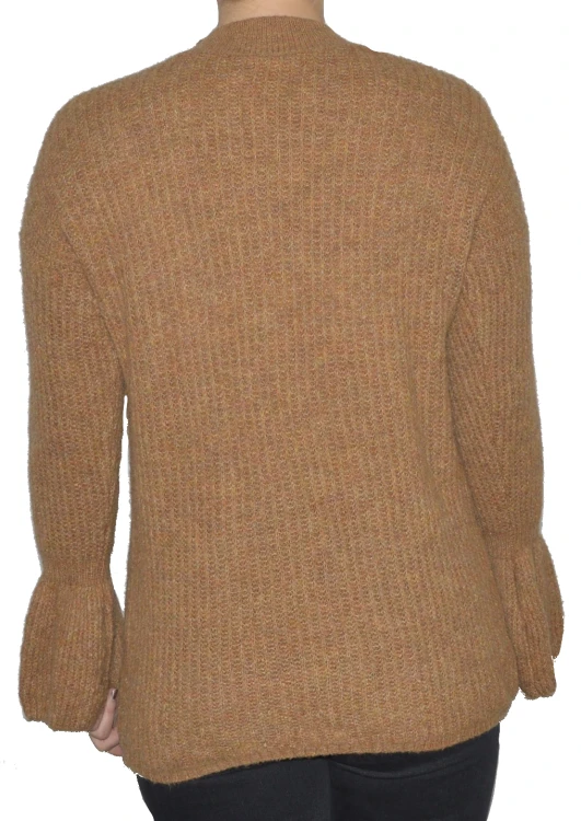 Sweter damski wełna modal bawełna brązowy