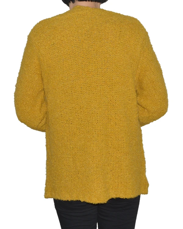 Kardigan sweter damski wełna modal bawełna musztardowy