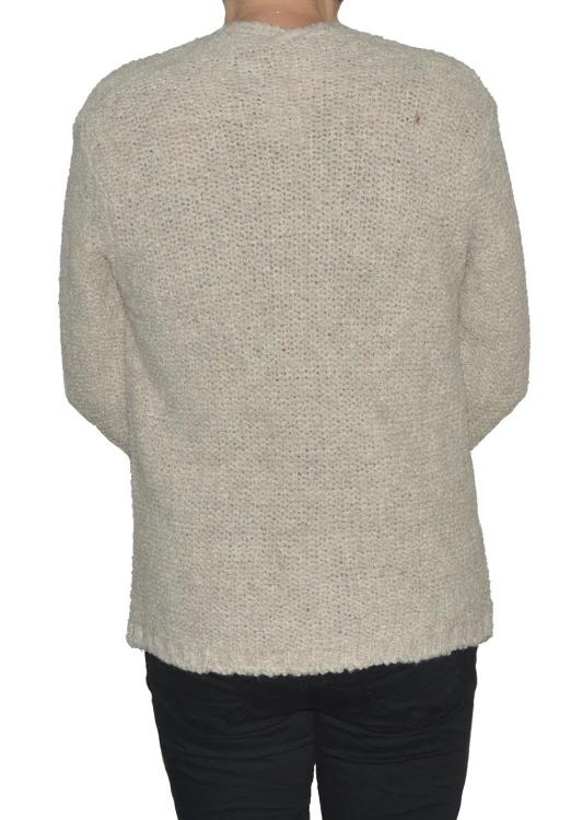 Kardigan sweter damski wełna modal bawełna beżowy