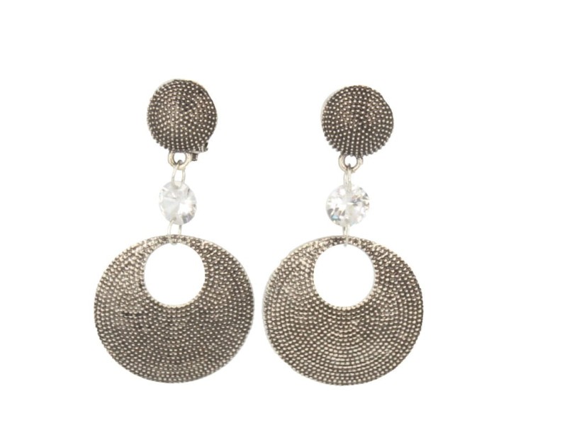 Klipsy do uszu wiszące długie srebrne