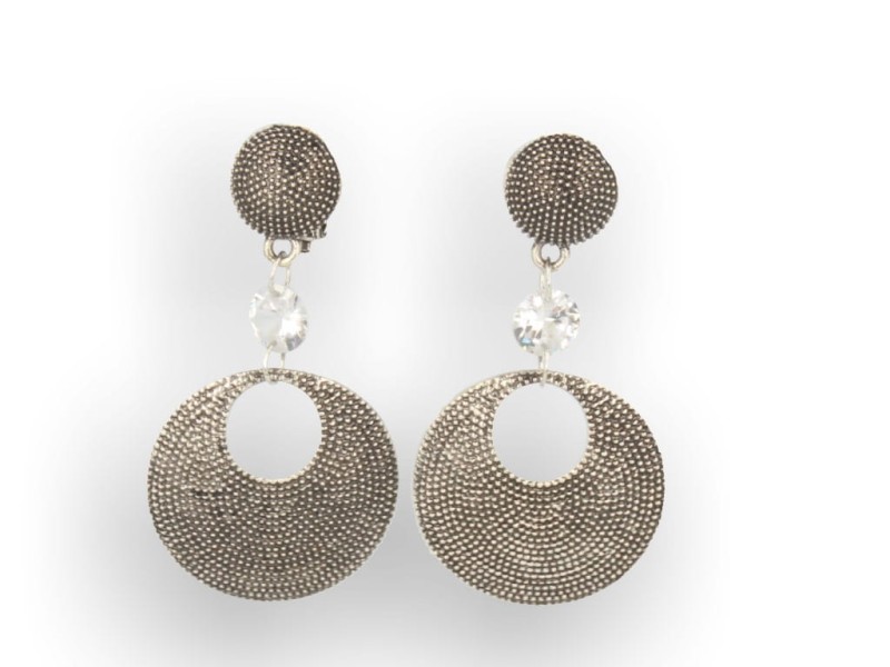 Klipsy do uszu wiszące długie srebrne