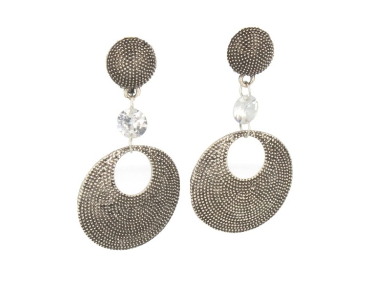 Klipsy do uszu wiszące długie srebrne