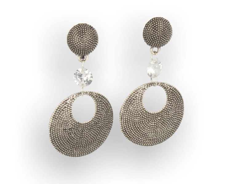 Klipsy do uszu wiszące długie srebrne